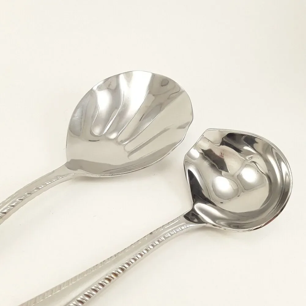Gravy Ladle & Shell Serving Spoon, Savannah- Artisanware, Stainless Steel, scoop